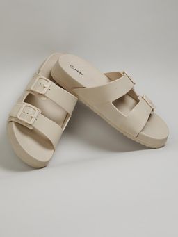 max - Women Beige Dual Strap Sandals
