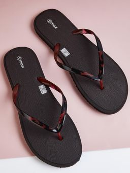 max - Women Black Printed Flipflops