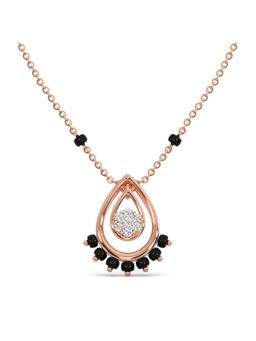 Candere by Kalyan Jewellers - 14K Rose Gold BIS Hallmark Diamond Ara Mangalsutra Pendant with chain for women (3.15)