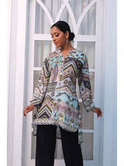 KAFTANIZE - Pastel High Low Printed Tunic