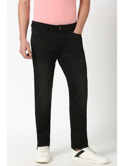 Peter England - Men Black Light Wash Wash Slim Fit Jeans