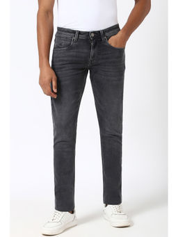 Peter England - Men Grey Mid Wash Wash Slim Fit Jeans