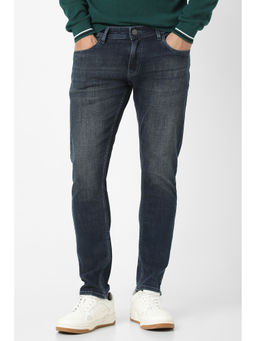 Peter England - Men Navy Mid Wash Wash Slim Fit Jeans