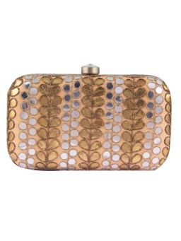 The Purple Sack - Gold Embroidered Clutch