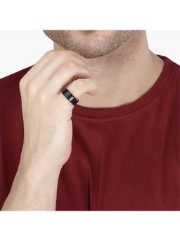 Yellow Chimes - Black Stainless Steel Band Ring