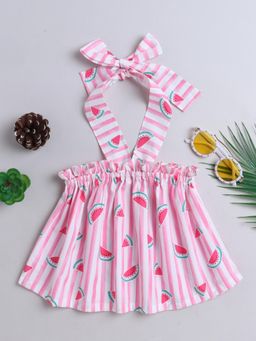 The Magic Wand - Watermelon Printed Halter Neck Top - Pink