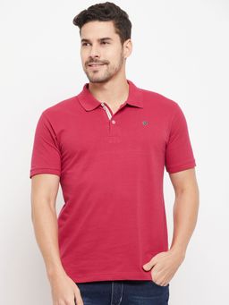 Cantabil - Men Dark Pink T-Shirt