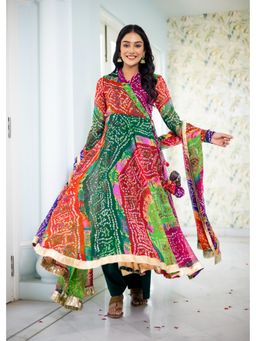 The Traditional Label - Multi Bandhini Angarkha (Set of 3)