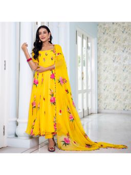 The Traditional Label - Yellow Handpainted Suit (Set of 3)