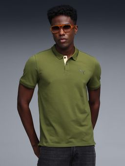 Puma - Green Cotton Half Sleeves Polo T-Shirt