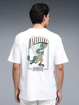 Puma - White Cotton Half Sleeves T-Shirt