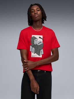 Puma - Red Cotton Half Sleeves T-Shirt