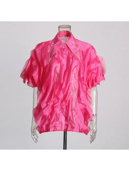 APPAPOP - Pink Ceara Ruffle Through Shirt