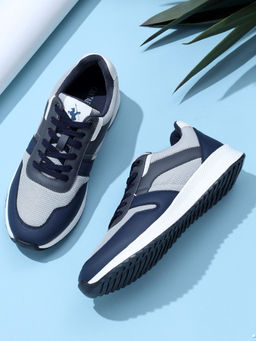 Cantabil - Men Navy Blue Block Sports Running Shoes