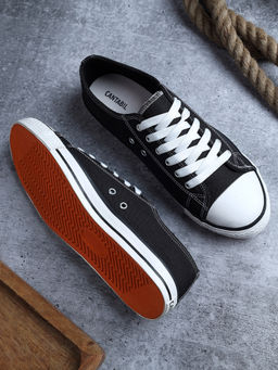 Cantabil - Men Black Solid Casual Sneakers