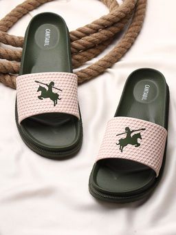 Cantabil - Men Beige Comfortable Self Design Sliders