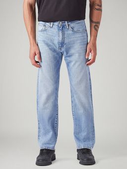Levi's - Men 505 Light-Blue Regular Fit Mid Rise Selvedge Jeans