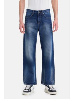Snitch - Dark Blue Washed Straight Casual Jeans for Men