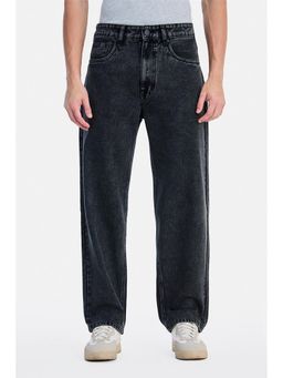 Snitch - Black Acid Wash Loose Casual Jeans for Men