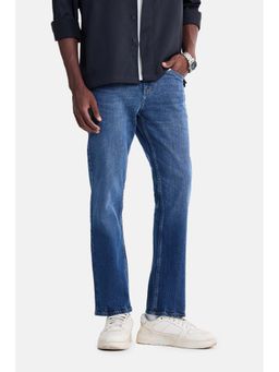 Snitch - Blue Light Distressed Straight Casual Jeans for Men