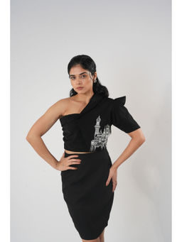 Orthodox - Black One-Shoulder Crop Jacket