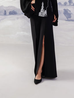 Orthodox - Black Narrow Slit Trousers with Regal Sophistication