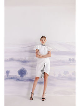 Orthodox - White Imperial Flare Toga Bodysuit with Sleeves