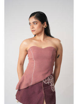 Orthodox - Peach An Asymmetrical Corset Top