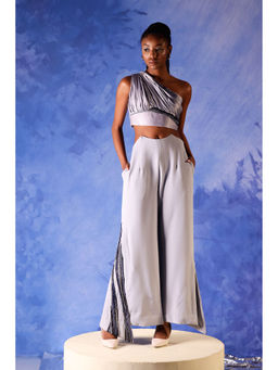 Orthodox - Blue Rose Quartz Slit Trousers with Panel
