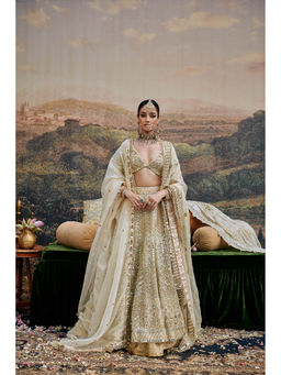 ITRH - Shvet Afsana Lehenga Blouse with Single Dupatta (Set of 3)