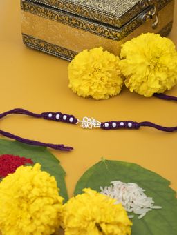 Praavy - Intricately Designed 925 Sterling Silver Shiv & Trishul Rakhi