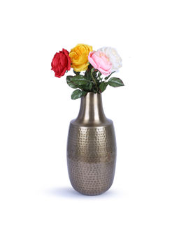 HomeTown - Shiraz Metal Hammered Vases In Gold