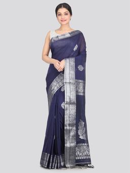 PinkLoom - Women's Cotton Saree With Unstitched Blouse Piece