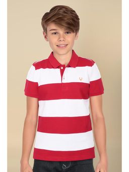 Allen Solly - Boys Multi Regular Fit Stripes Collar Neck Polo T-Shirt