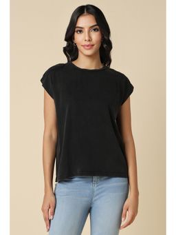 Allen Solly - Women Black Solid Casual T-Shirt
