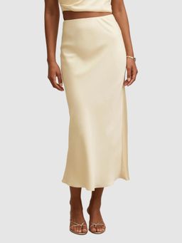 Forever New - Cream Melody Seam Detail Skirt