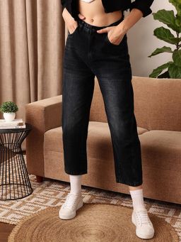 STREET 9 - Black Carrot Fit Denim Jeans