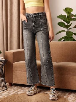 STREET 9 - Black Straight Fit Denim Jeans