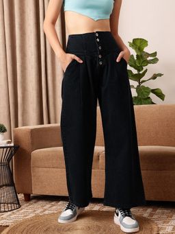 STREET 9 - Black High Waist Denim Jeans