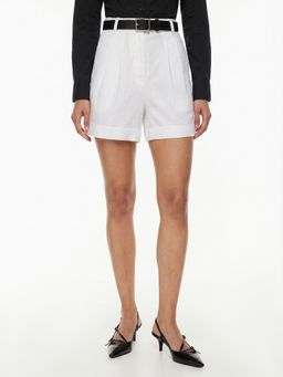 Gazillion - White Grace Linen Pleated Shorts