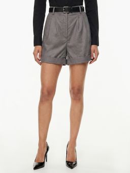 Gazillion - Charcoal Grace Linen Pleated Shorts