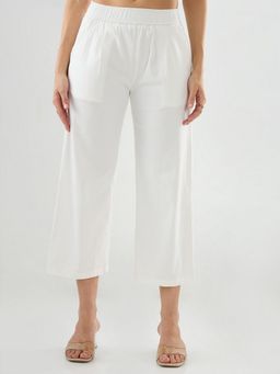 Spykar - Women White Solid Straight Fit Mid Rise Culottes