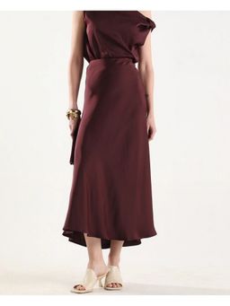 RAREISM - Solid Maroon Women Skirt