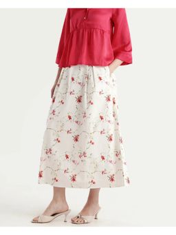 RAREISM - Floral Print Off-White Women Skirt