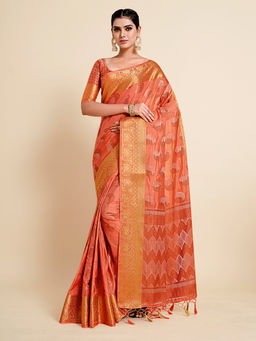 Mimosa - Women'S Kanjivaram Art Silk Saree With Unstiched Blouse