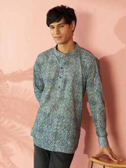 Vastramay - Green Printed Cotton Regular Kurta