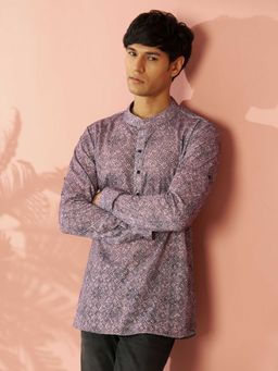 Vastramay - Pink Printed Cotton Regular Kurta