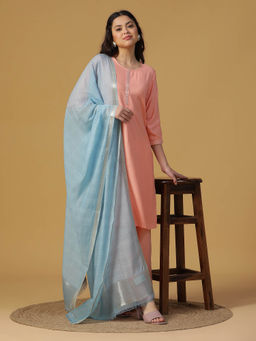 Shingora - Sky Blue Silk Tencel Woven Dobby Dupatta