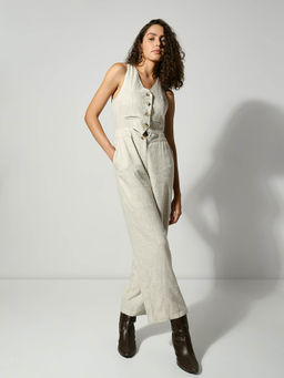 VERO MODA - Ecru Sleeveless Jumpsuit