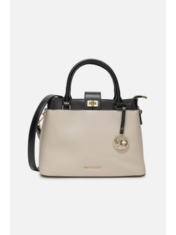 Van Heusen - Women Beige Textured Formal Handbag with Detachable Strap